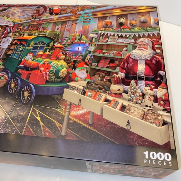 Becko Us Puzzle Wooden Jigsaw Puzzle Christmas Santa Shop 1000 Pieces - Picture 4 of 6